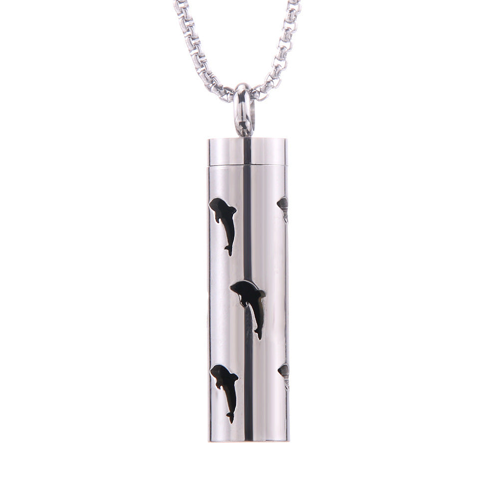 Dolphin Cylinder Pendant Necklace for Women