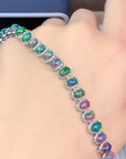 Natural Black Opal Bracelet over a hand