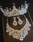 Bridal Headdress Flowers Wedding Hair Accessories Accessories Crown Necklace Earrings Three-piece Set Wedding Accessories