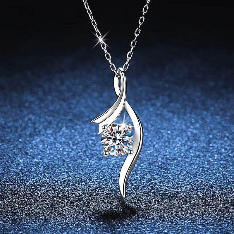 Sterling Silver Classic Diamond Necklace for Women