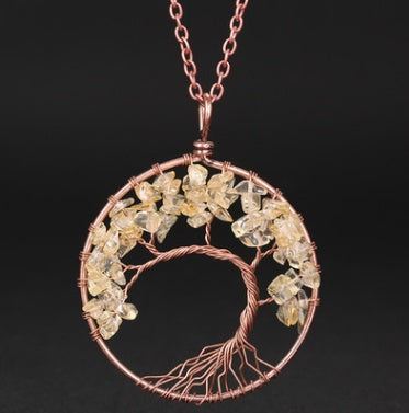 Gold Pendant of Tree of Life Nature Necklace