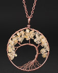 Gold Pendant of Tree of Life Nature Necklace