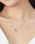 Girl wearing Stars and Moon Star Necklace for Women