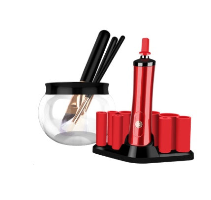 Electric Makeup Brush Cleaner Machine - Red Version