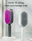 Self Cleaning Hair Brush For Women One-key Cleaning Hair Loss Airbag Massage Scalp Comb Anti-Static Hairbrush