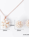 Fashion Jewelry Inlaid Pearl Necklace Earrings