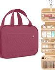 Maroon colored Travel Toiletry Bag Portable Bag With Hook