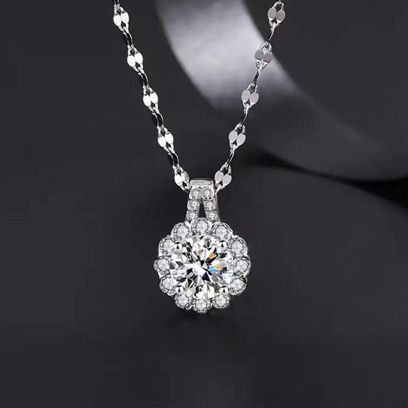 Pendant of Sterling Silver Zircon Necklace