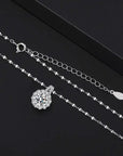 Sterling Silver Zircon Necklace with Chain for Women