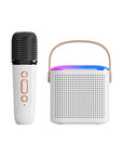 Microphone Karaoke Machine Bluetooth Speaker With 2 Wireless Mic RGB Light Home Family Singing Speaker