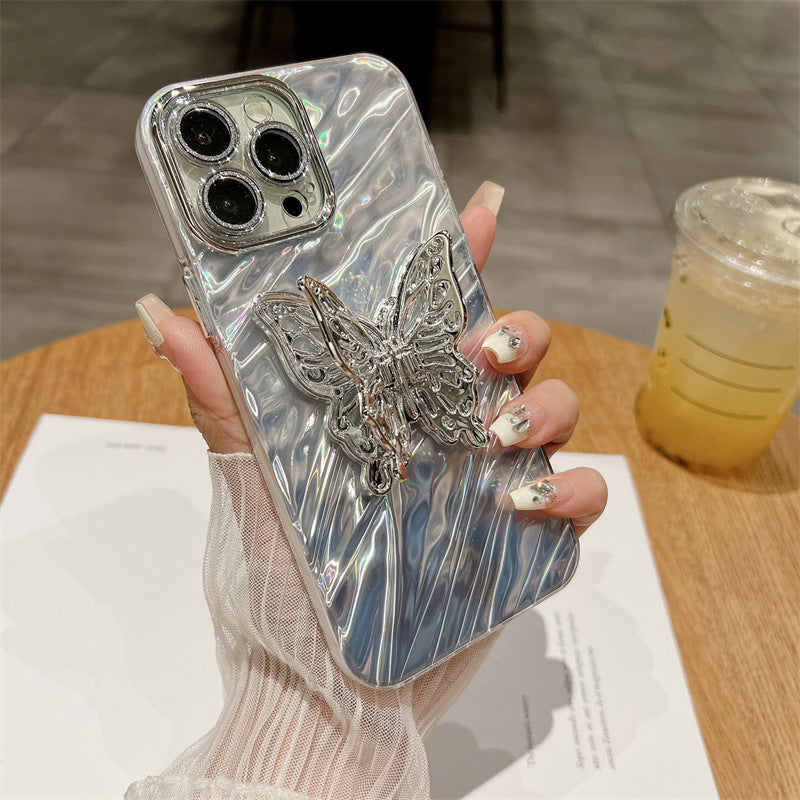 Water Ripple Lens Protector Butterfly Silicone Phone Case