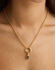 Woman wearing stylish Twelve Birthday Moonstone Necklace