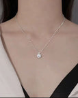 Woman wearing Sterling Silver Zircon Necklace