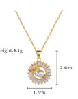 Fashion Jewelry Square Full Diamond Personalized Round Ring Leaves Necklace And Earrings Suite