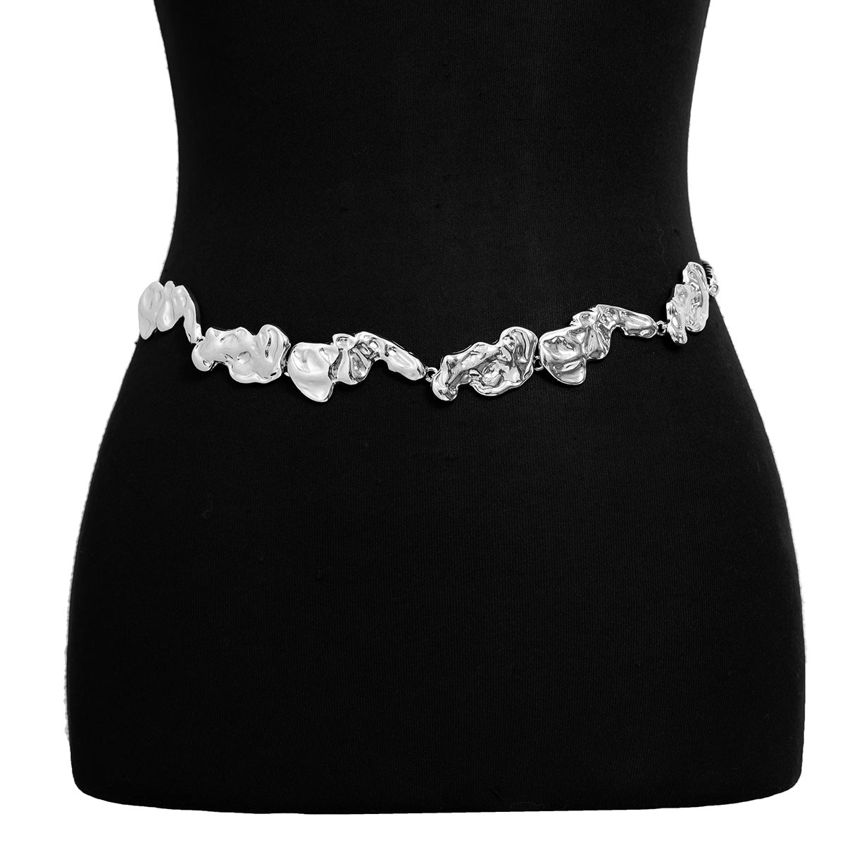 Stylish Liquid Lava Irregular Waist Chain on Mannequin