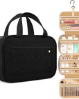 Black colored Travel Toiletry Bag Portable Bag With Hook