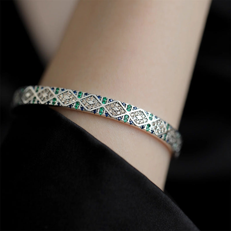 Silver Color Sparkling Zircon Bracelet