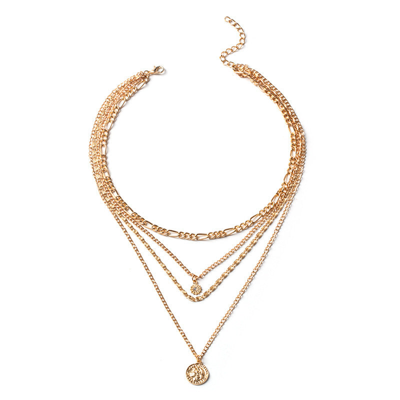 Full set of Chunky Gold Charm Necklace For Women