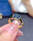 Natural Topaz Ring Female 925 Silver Plated