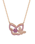 Beautiful Butterfly Chain Necklace in White Background