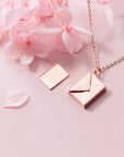 Love Letter Envelope Necklace for Women with flowers