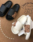 Black & white colored Cute Bear Slippers Summer Beach Shoes