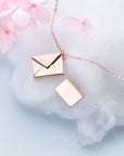 Love Letter Envelope Necklace for Women with flower and cloud