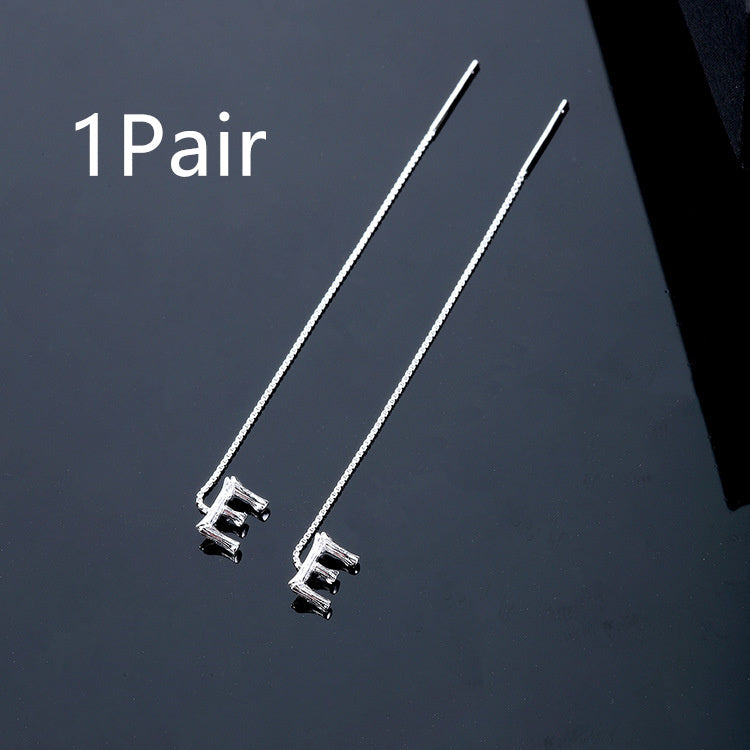 925 Sterling Silver 26 Letters Drop Earrings For Women