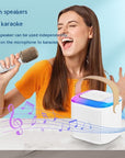 Microphone Karaoke Machine Bluetooth Speaker With 2 Wireless Mic RGB Light Home Family Singing Speaker