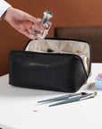 Waterproof Portable Large Capacity Cosmetic Leather Makeup Bag