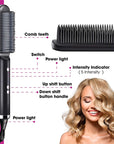 New 2 In 1 Hair Straightener Hot Comb Negative Ion Curling Tong Dual-purpose Electric Hair Brush