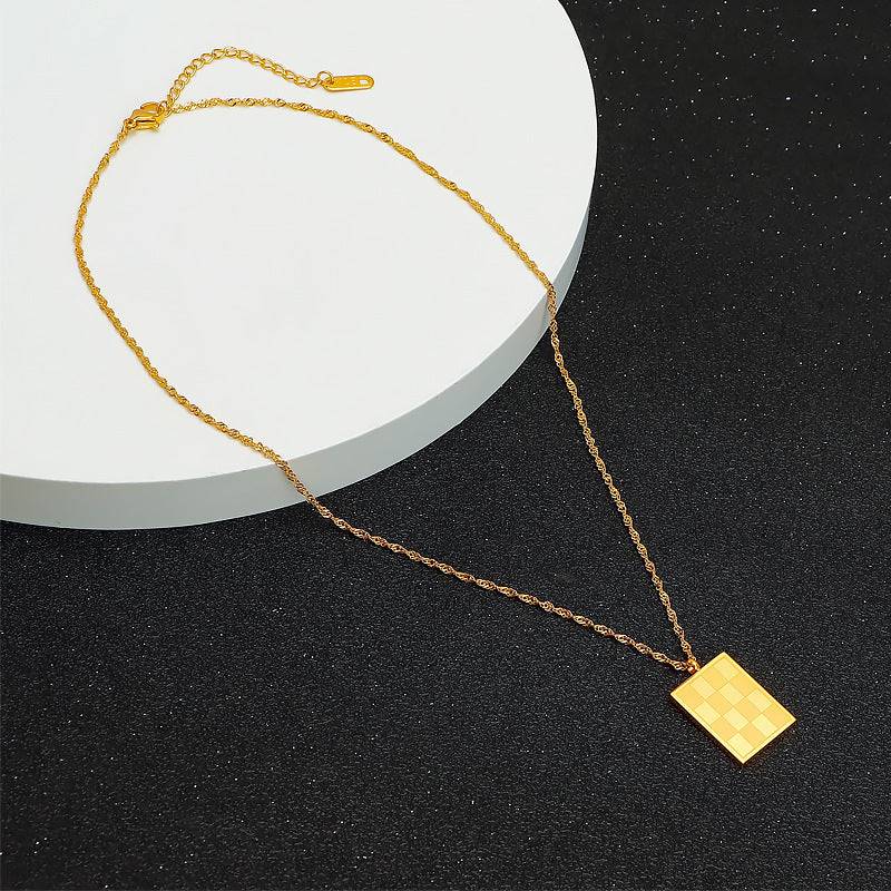 18k Gold Plated Chain Necklace in white and black background