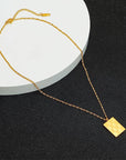 18k Gold Plated Chain Necklace in white and black background