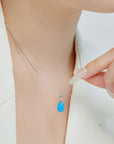 Girl holding S925 Sterling Silver Drop Necklace