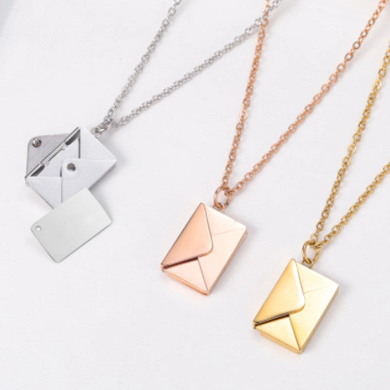 Three Love Letter Envelope Necklaces for Women