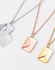 Three Love Letter Envelope Necklaces for Women