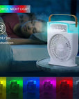 Portable USB Air Conditioner Cooling Fan With 5 Sprays 7 Color Light 600ML Water Tank Spray Mist Air Cooler Humidifiers