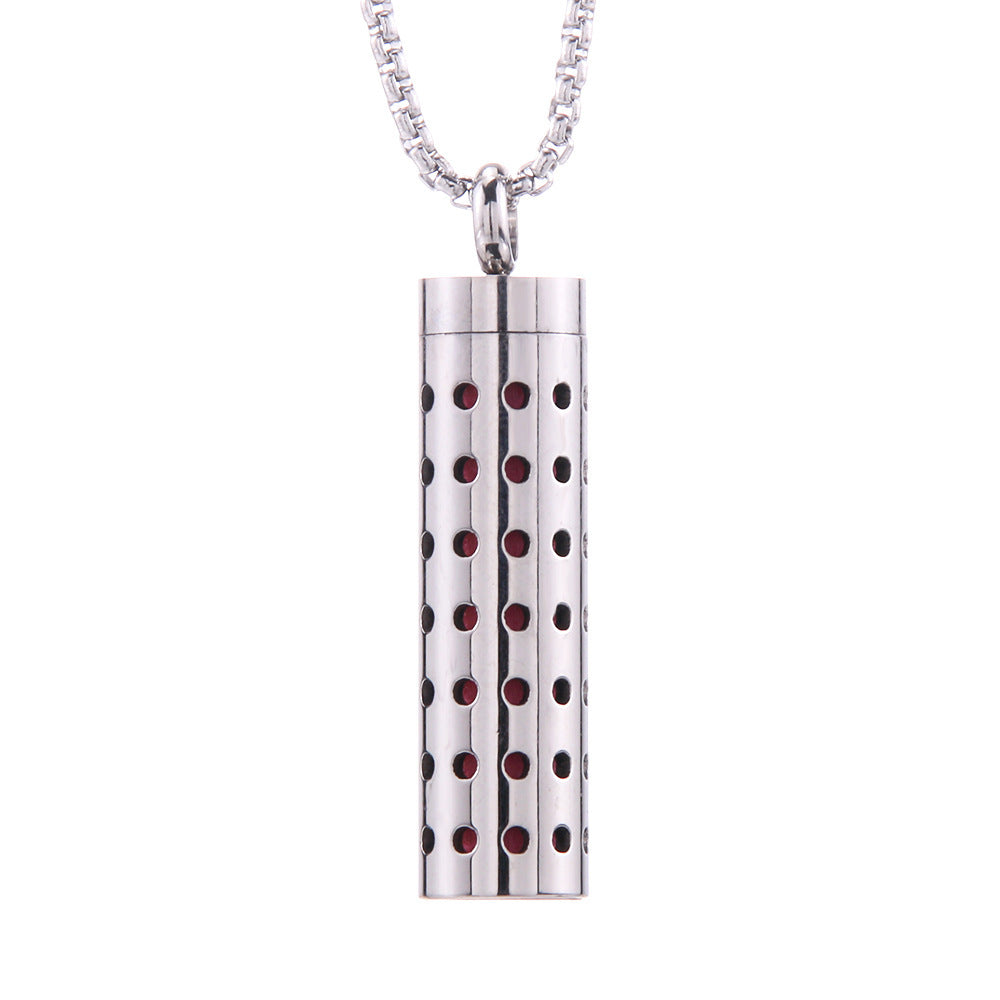 Red Dot Cylinder Pendant Necklace for Women