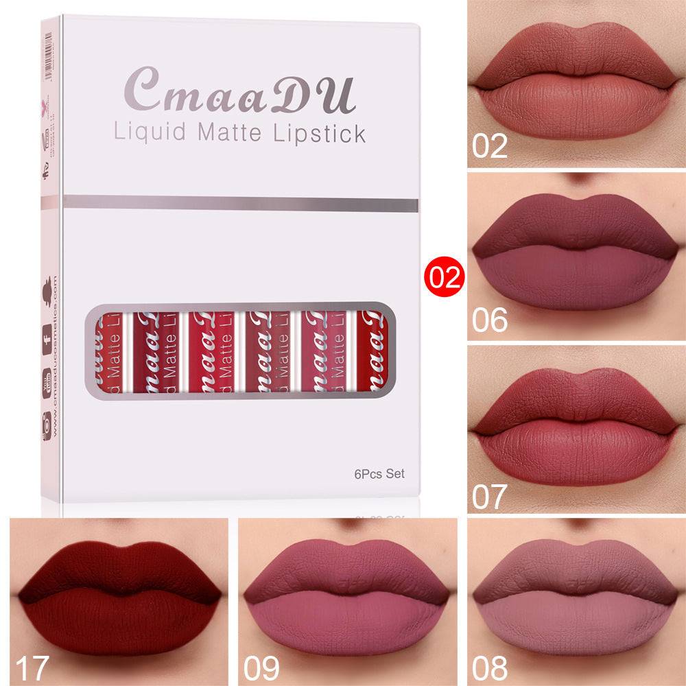 6 Boxes Of Matte Non-stick Cup Waterproof Lipstick no 02