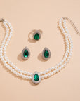 Ornament Multi-layer Necklace Ring Earrings Suit