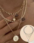 Chunky Gold Charm Necklace For Women