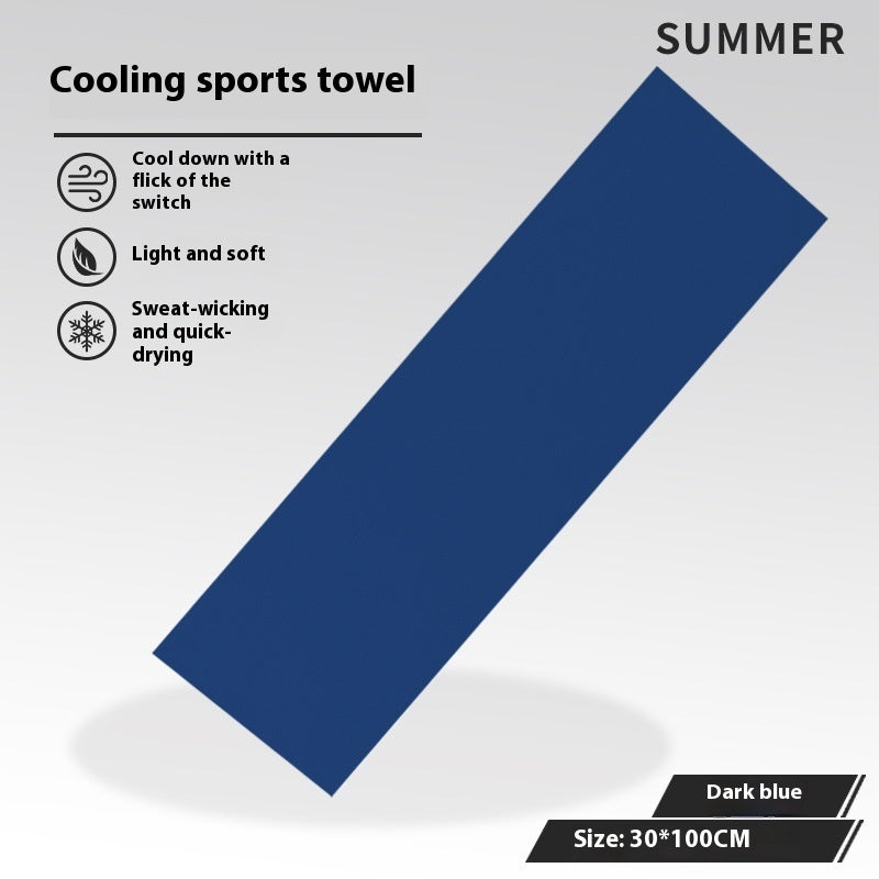 Dark Blue Outdoor Sports Sweat-absorbent Breathable Towel