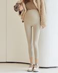 Fleece-lined High-waist Belly Supporting Pants Casual Thick Autumn And Winter New Shark Maternity Pants