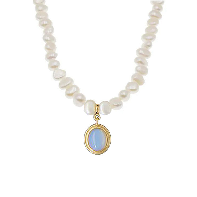 Round Beautiful Pearl Necklace for Women in White background