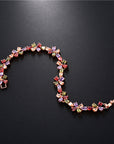 Rose Gold Colorful Zircon Bracelet for Women Unlocked