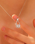 New S925 Sterling Silver Necklace For Women shining in woman's hand