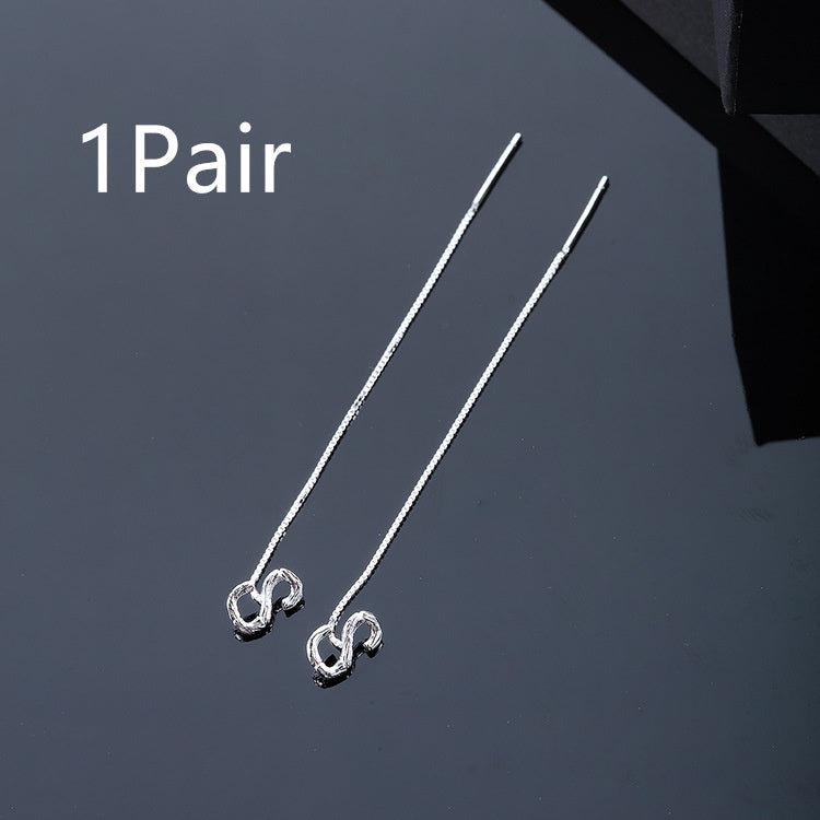 925 Sterling Silver 26 Letters Drop Earrings For Women