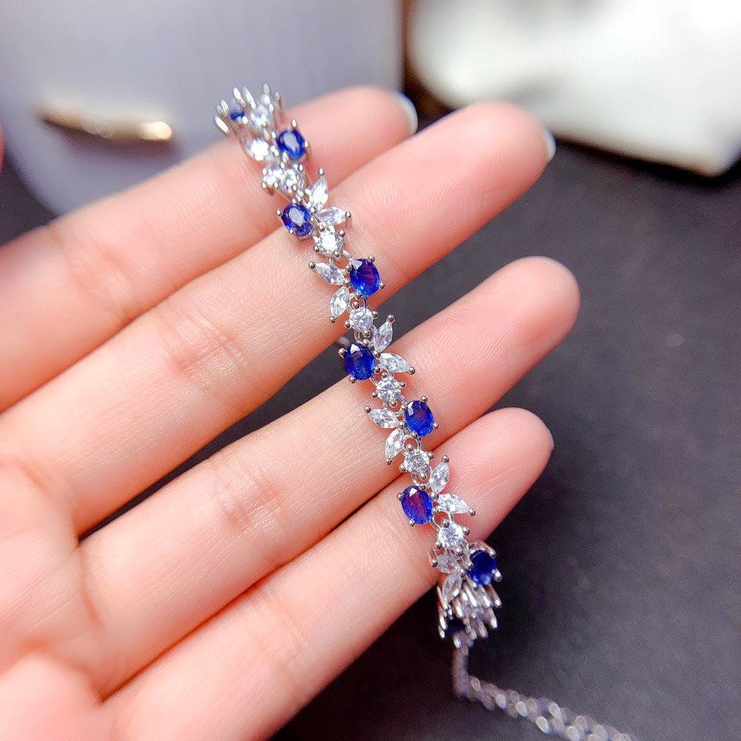 stylish 925 Sterling Silver Sapphire Bracelet