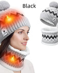 USB Electric Heating Keep Warm And Emit Heat Knitted Hat Scarf Gloves