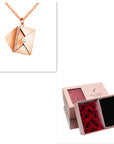 Rose Gold Love Letter Envelope Necklace with Box